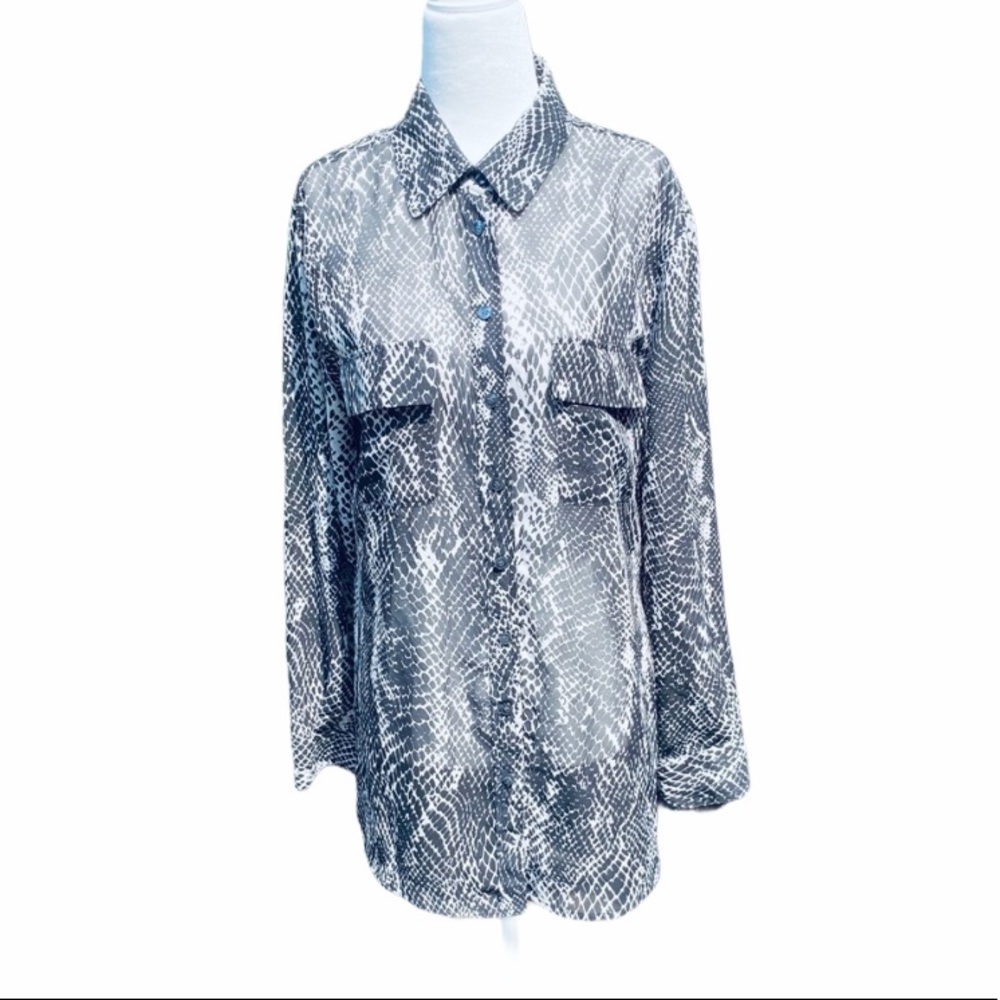 KENNETH COLE**Python Print Blouse**Medium $118 NWT - image 2